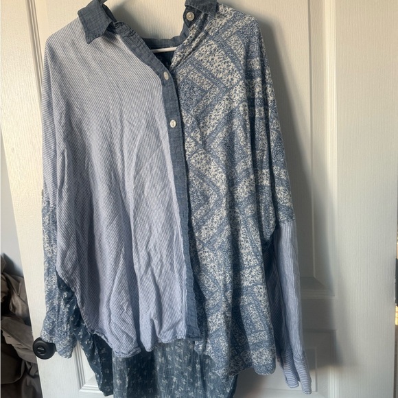 American Eagle Outfitters Blue Denim Button Down Shirt - Picture 2 of 9